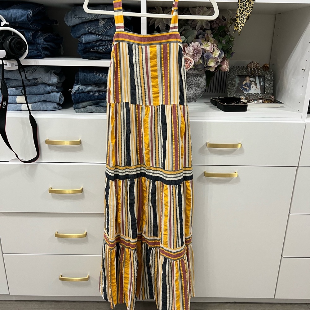 LOFT Striped Maxi Dress